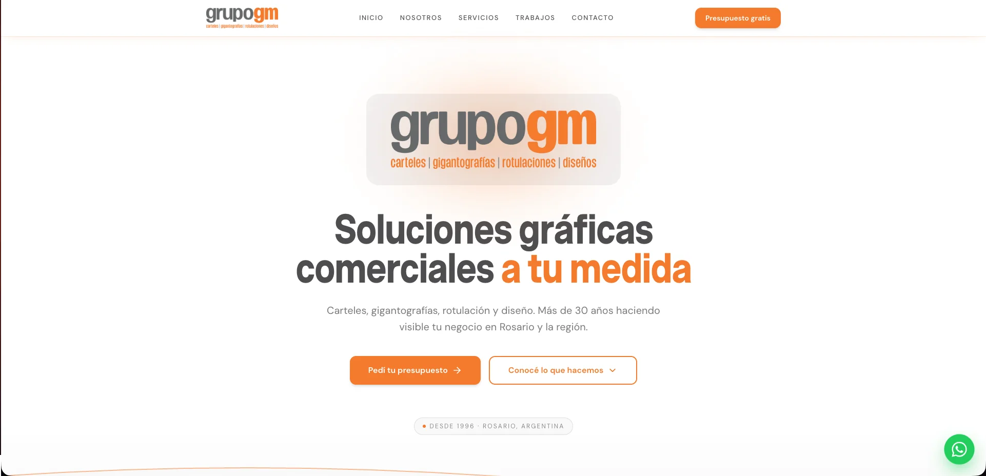 Landing page optimizada para SEO con secciones de servicios y formulario de contacto