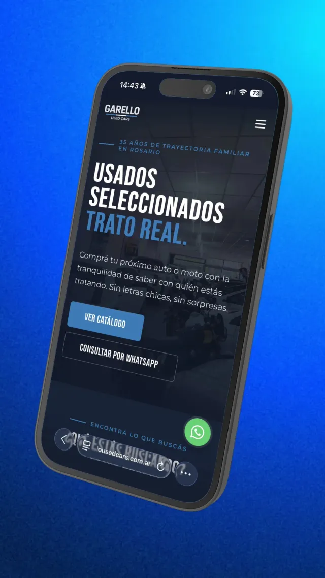 Garello Used Cars — mockup del proyecto