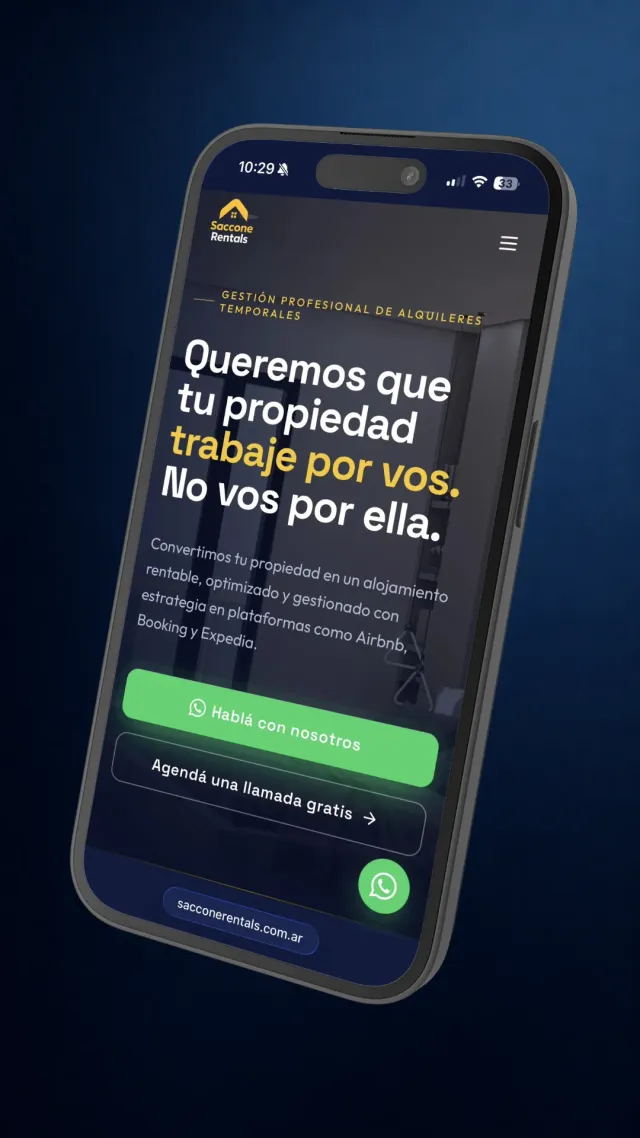 Saccone Rentals — mockup del proyecto